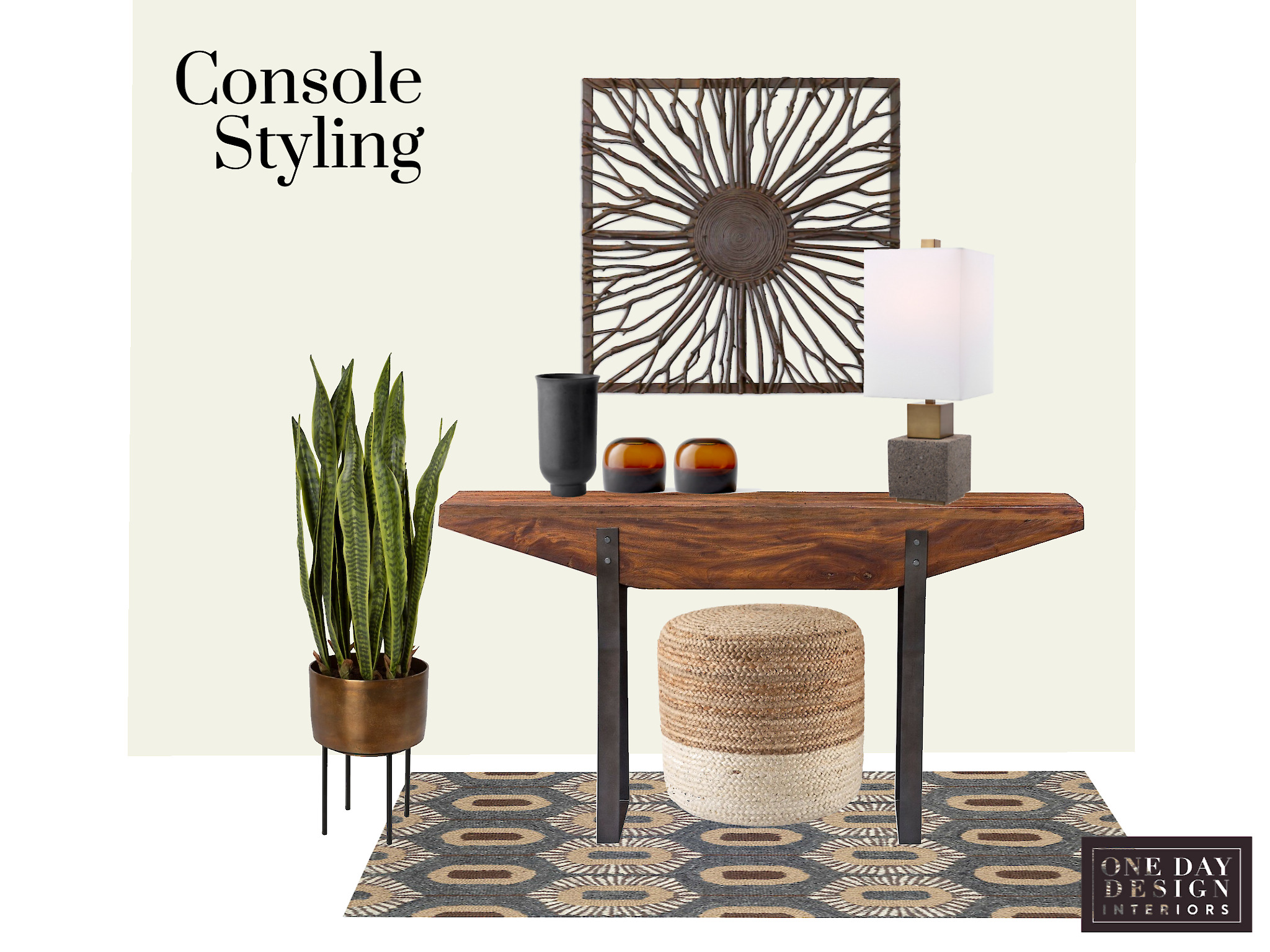 Designer Tips Console Table Styling One Day Design   Console Styling2 RoomBoard 1 